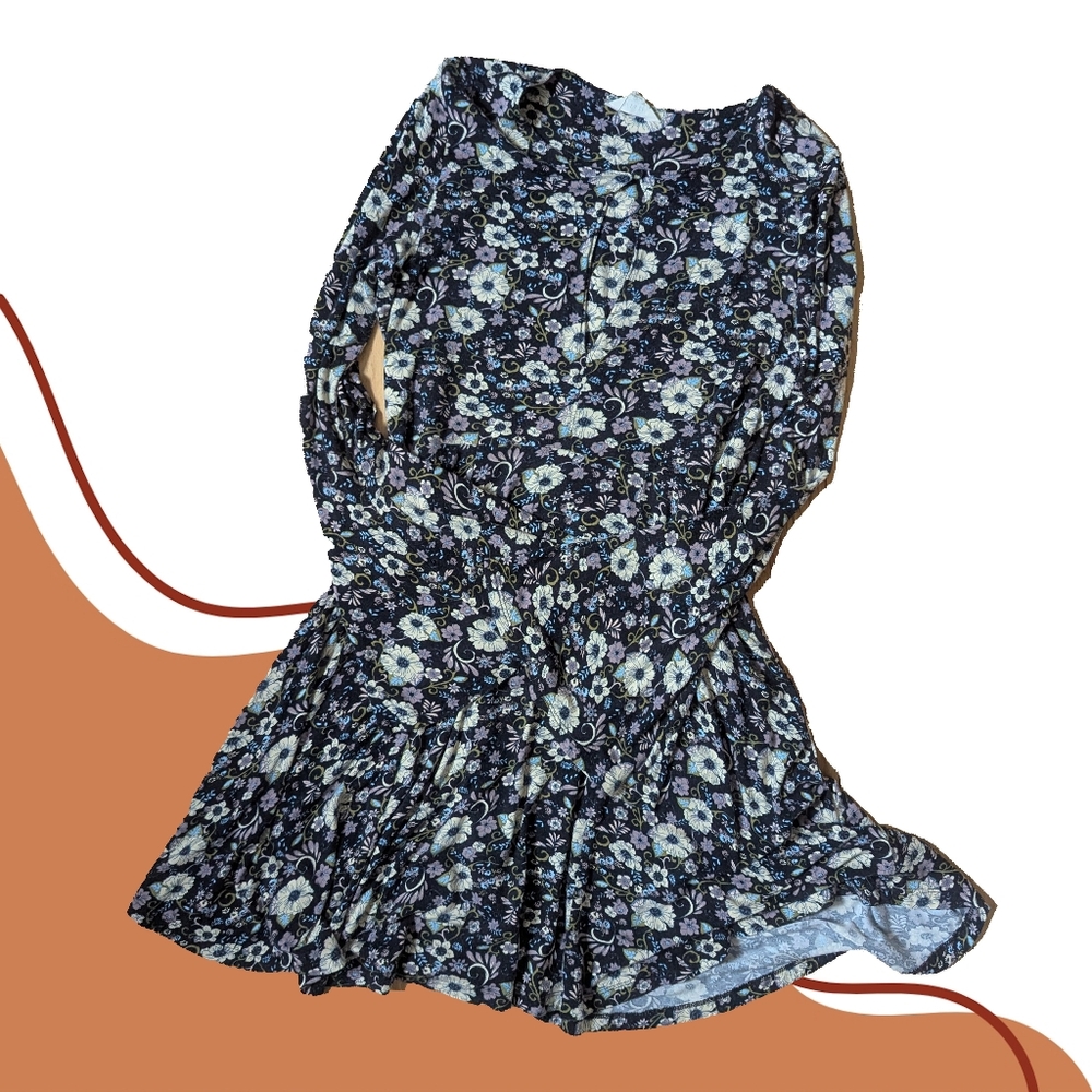 AEO 70s-vibes Floral Bell Sleeve Dress